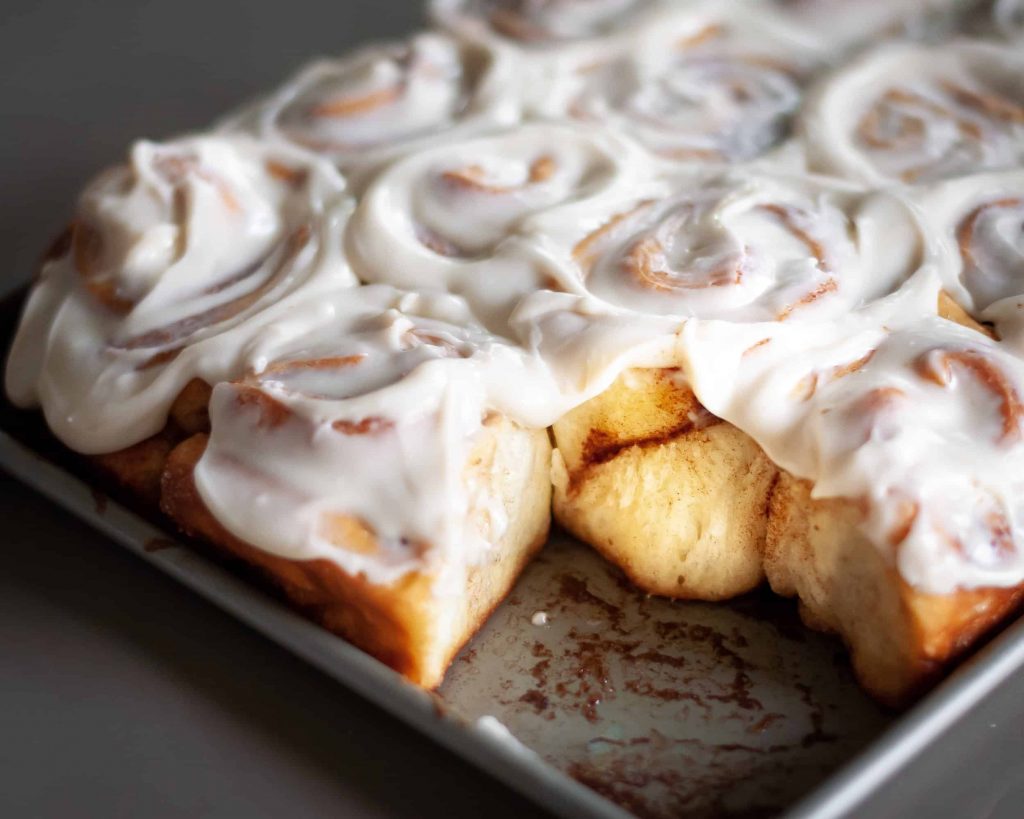 Cinnamon Rolls with Maple “Cream Cheese” Frosting