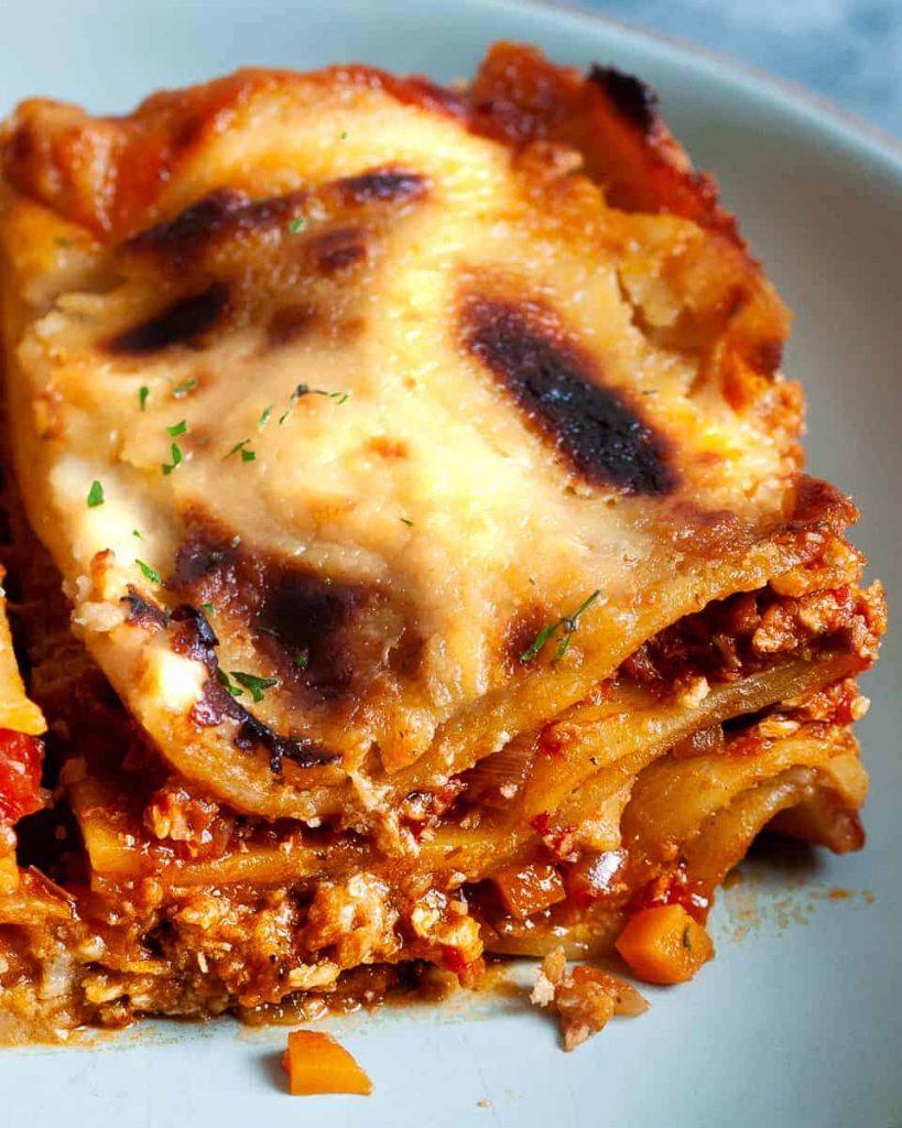 vegan lasagna portion