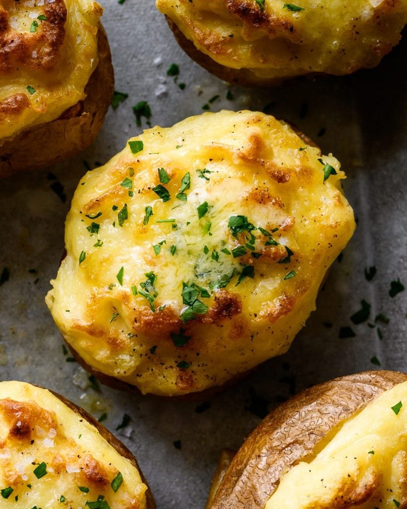 Cheesy Smashed Jersey Royals With Garlic Butter Recipe