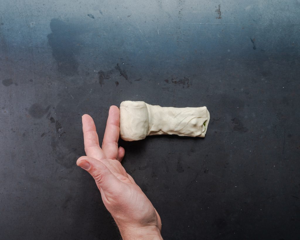 Rolled up dough