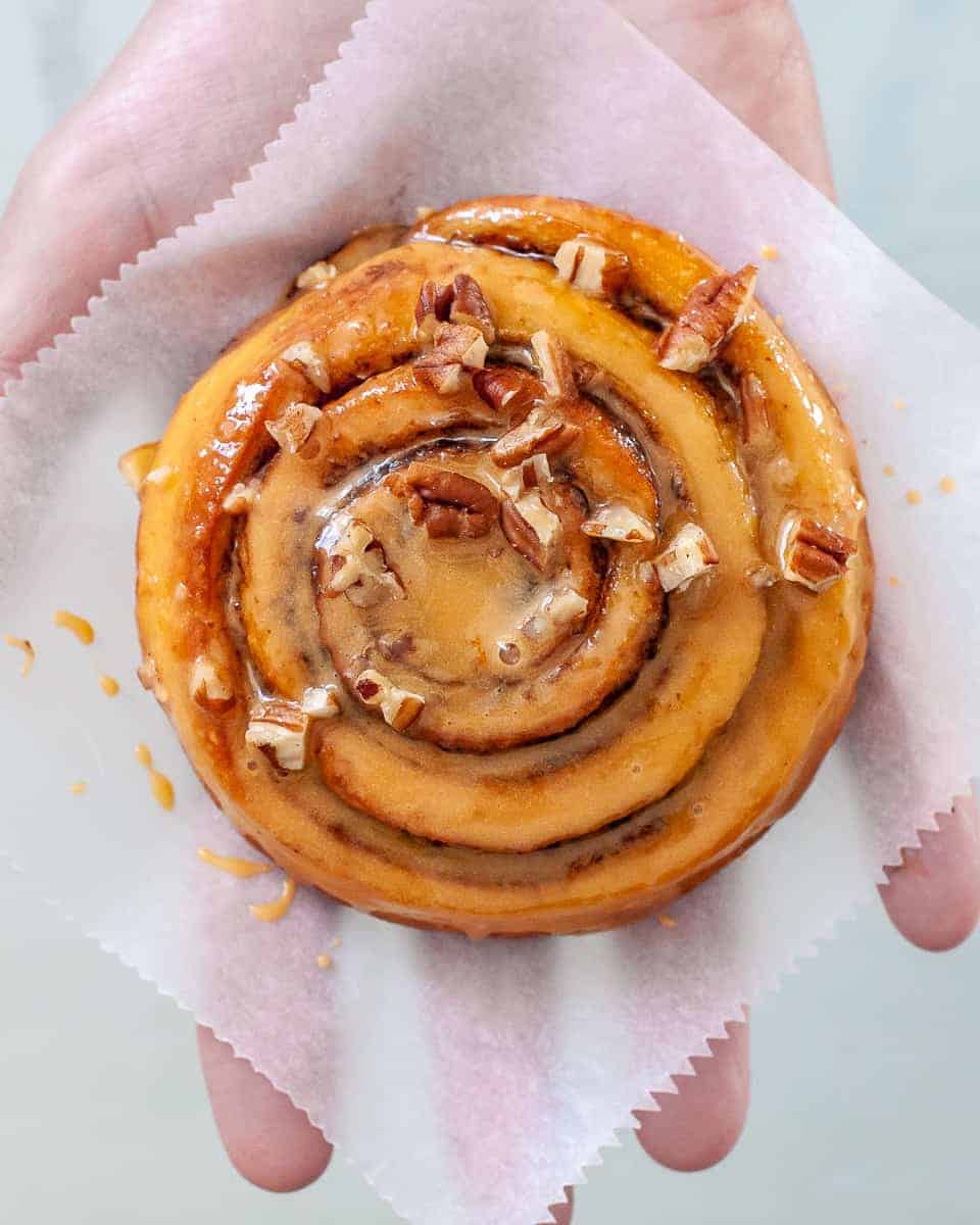 salted caramel vegan cinnamon swirls