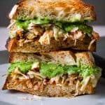 vegan pesto jackfruit melt