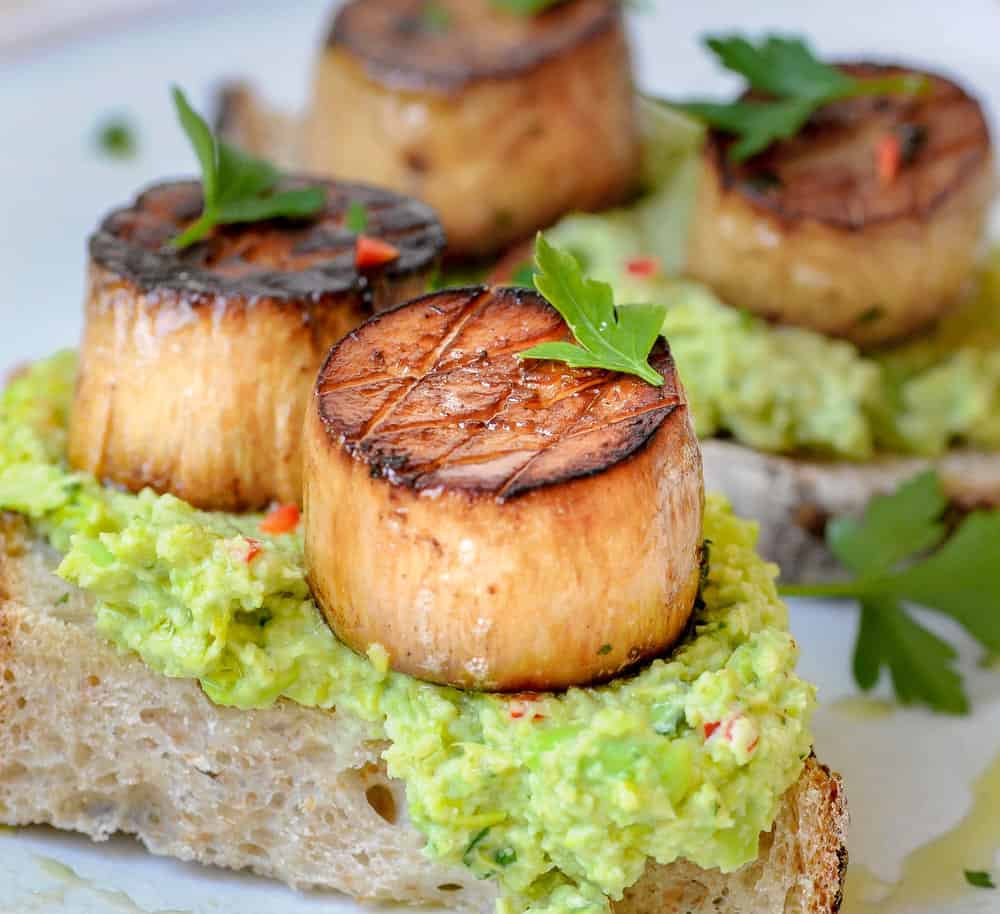 vegan scallops on toast