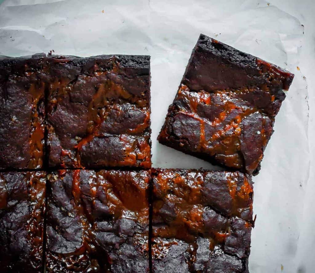 vegan salted caramel brownies