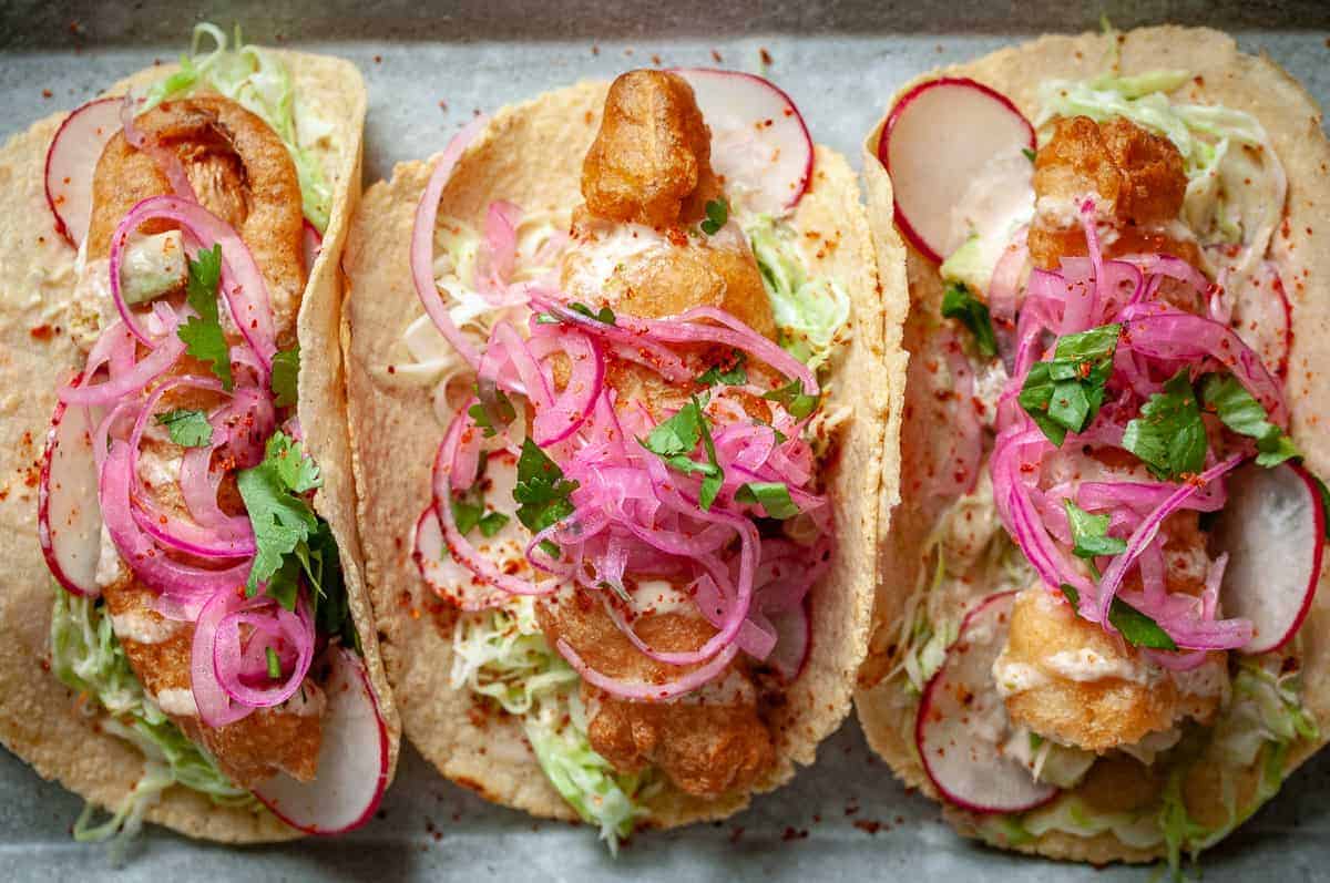 Vegan Fish Tacos (with Banana Blossom!) School Night Vegan