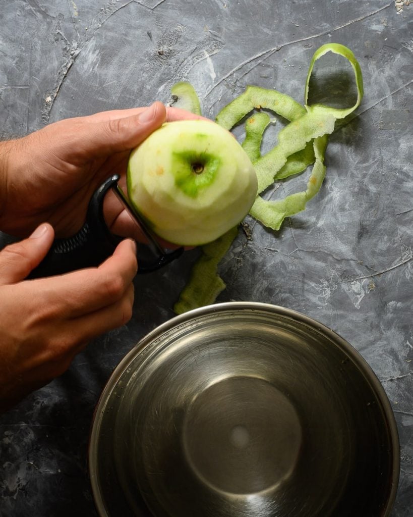 peeling apples