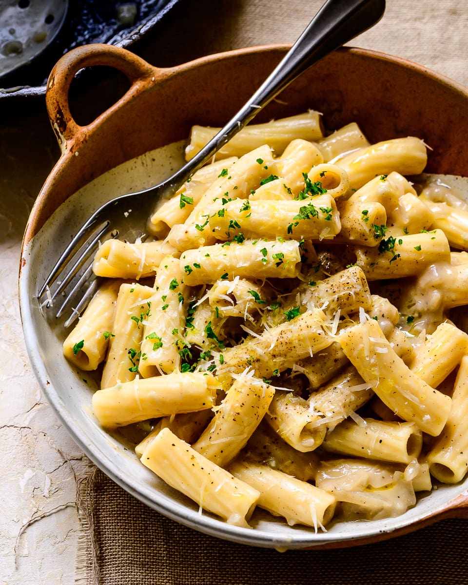 Easy Creamy Vegan Pasta (nut free - soy free) - School Night Vegan