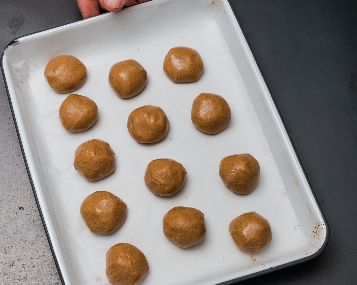 rolled balls of peanut butter filling