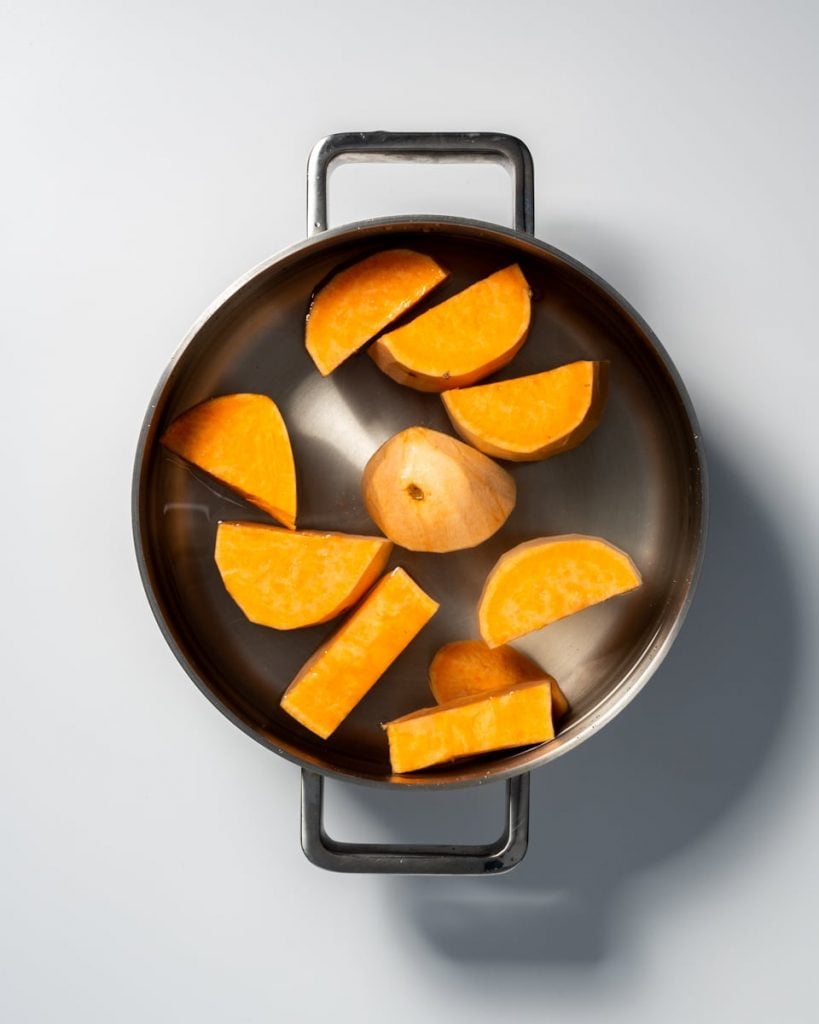 sweet potatoes boiling