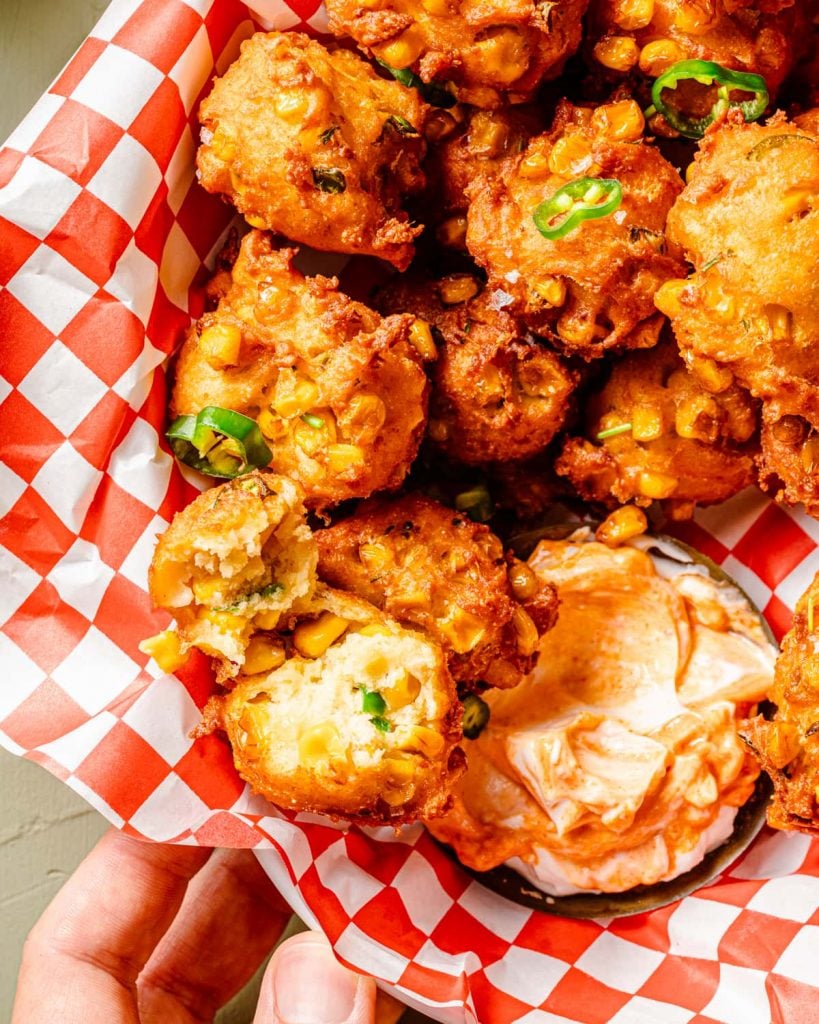 vegan corn fritters