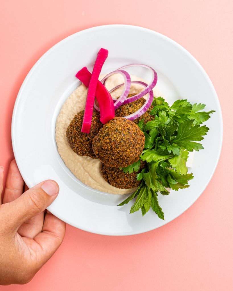 crispy falafel with hummus