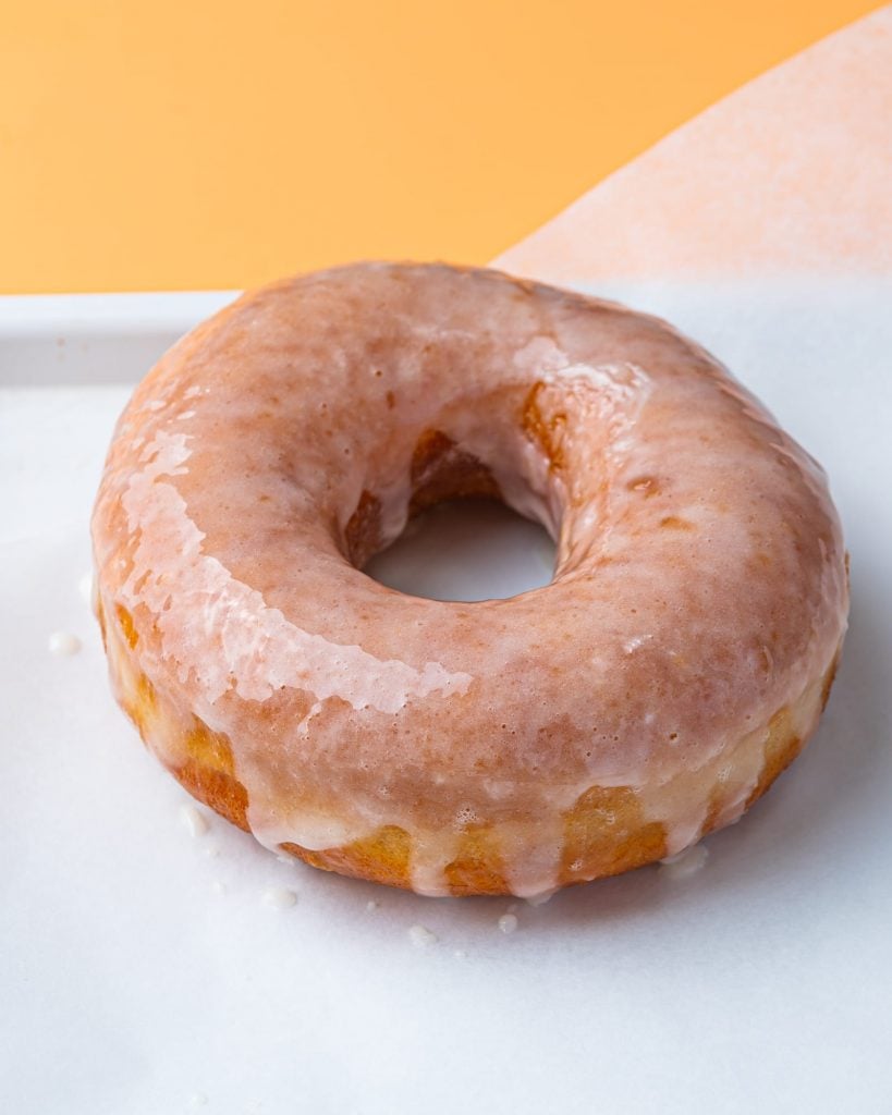 a glazed vegan donut