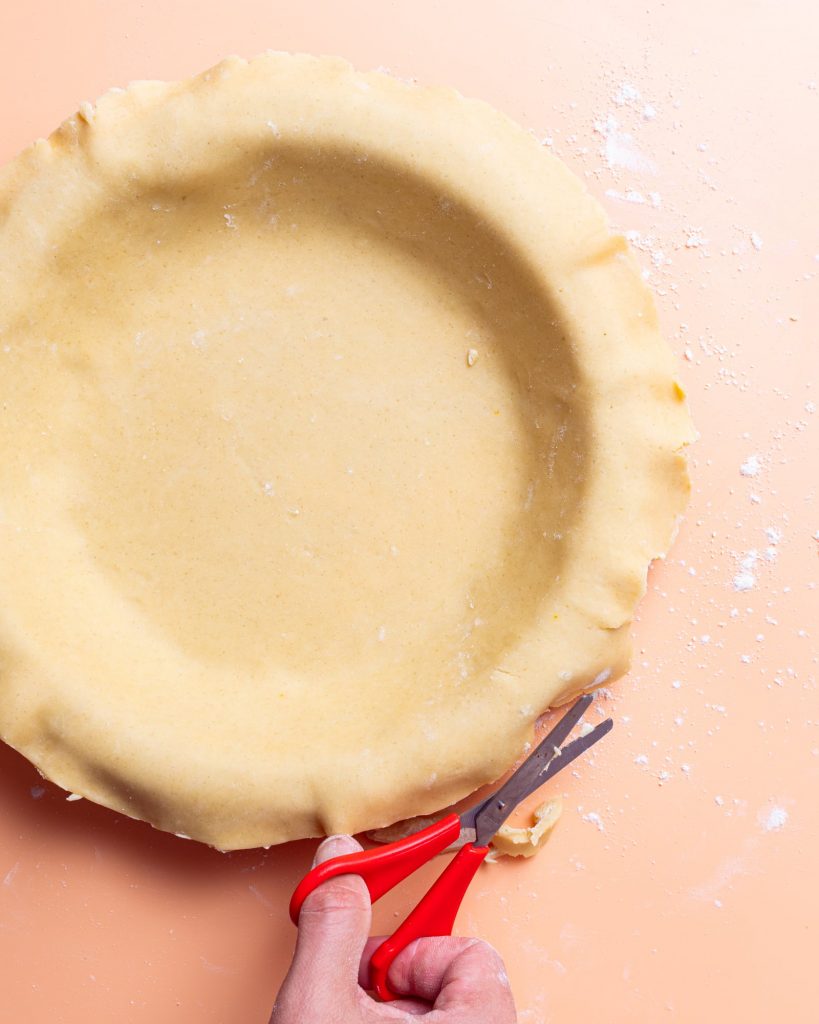 vegan pastry in pie tin