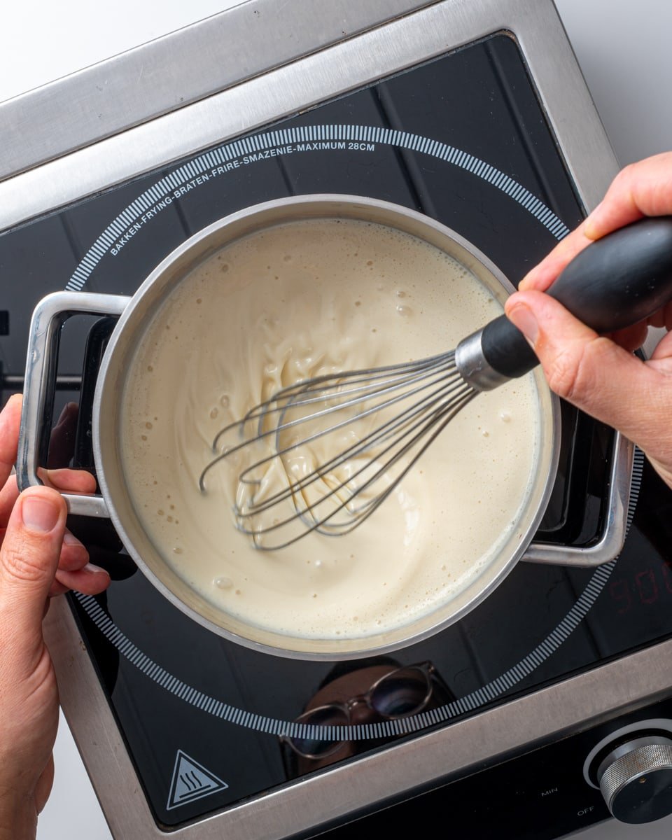 whisking ingredients