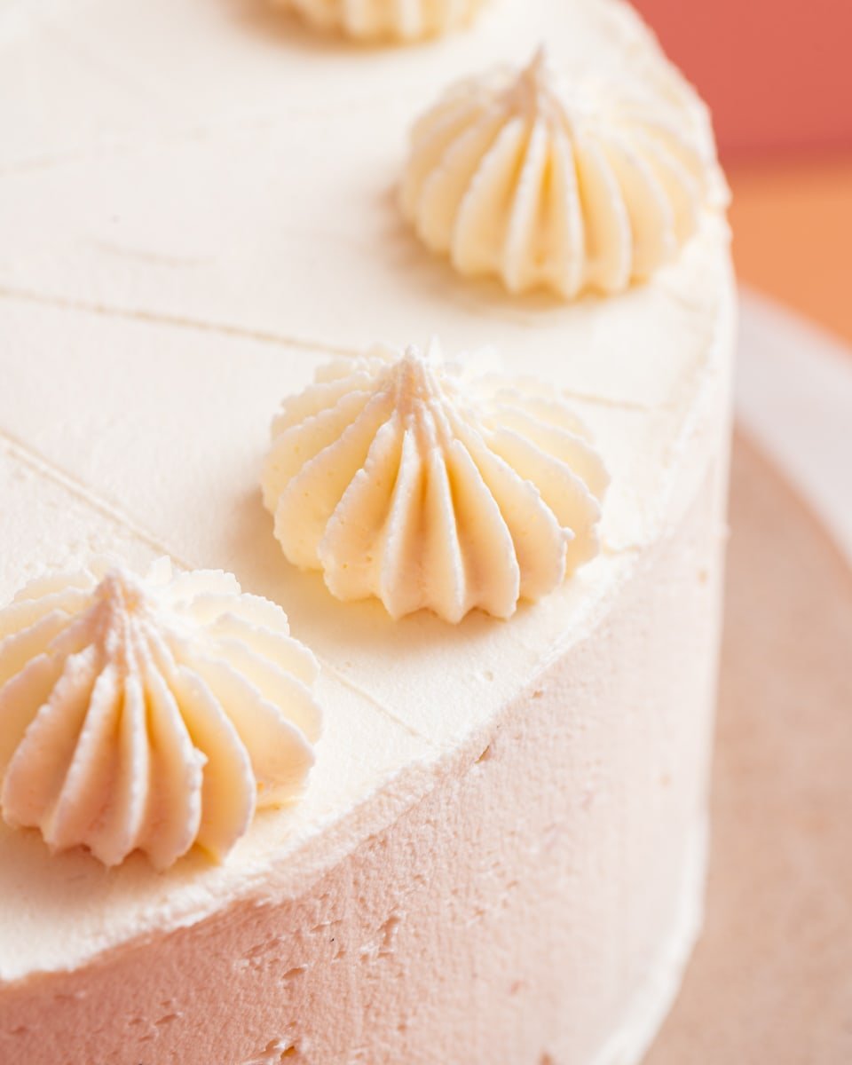 vegan buttercream frosting on a birthday cake