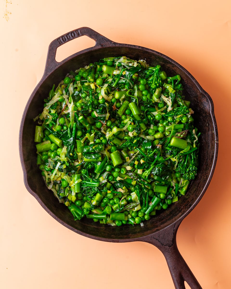 cooking the spring veggies