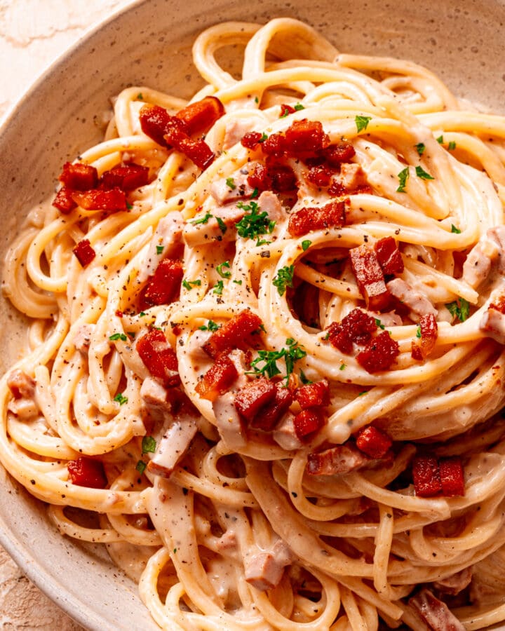 Vegan Carbonara (No Cashews!) - School Night Vegan