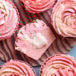 vegan rose cupcakes with vegan white chocolate ganache