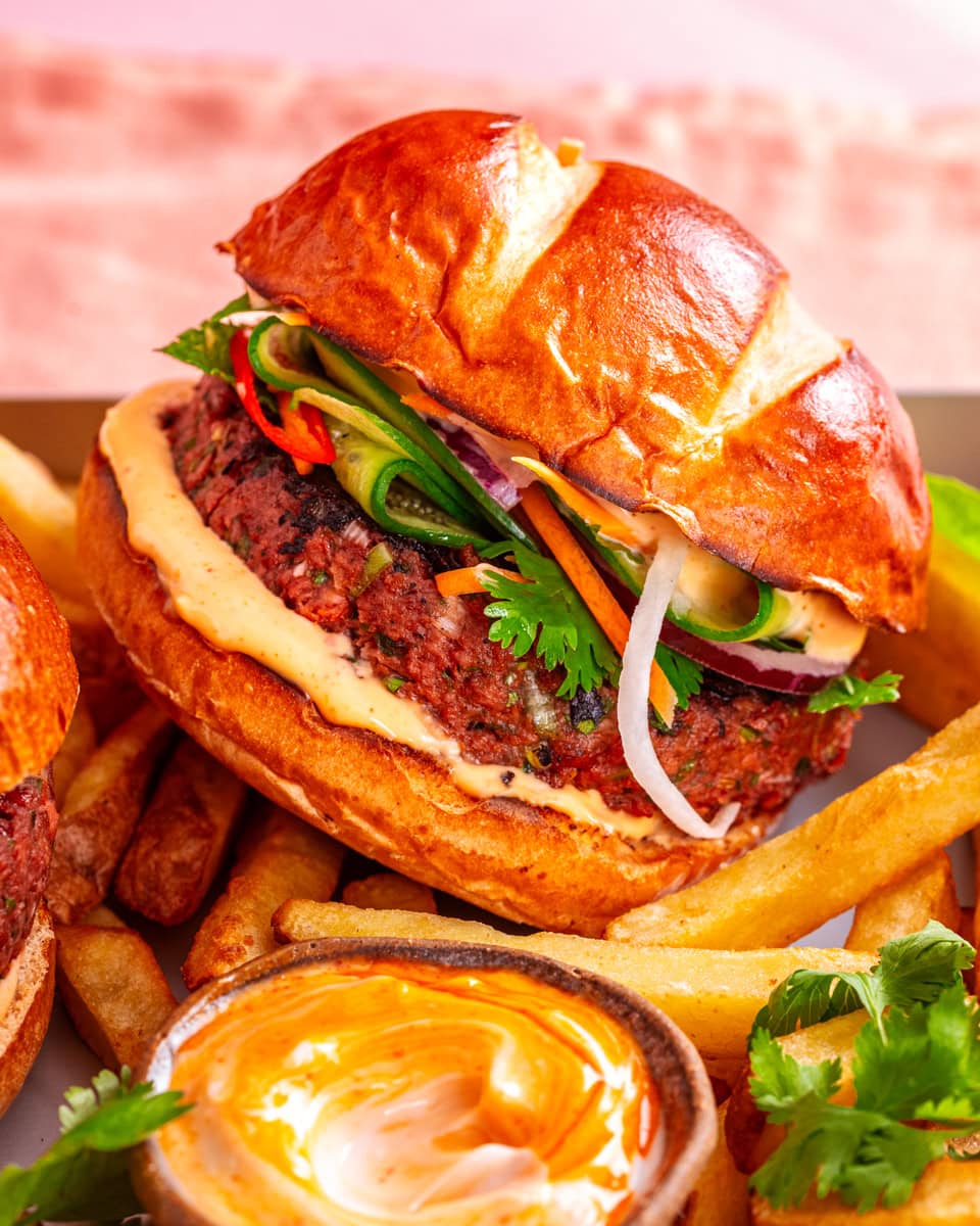 vegan banh mi burger