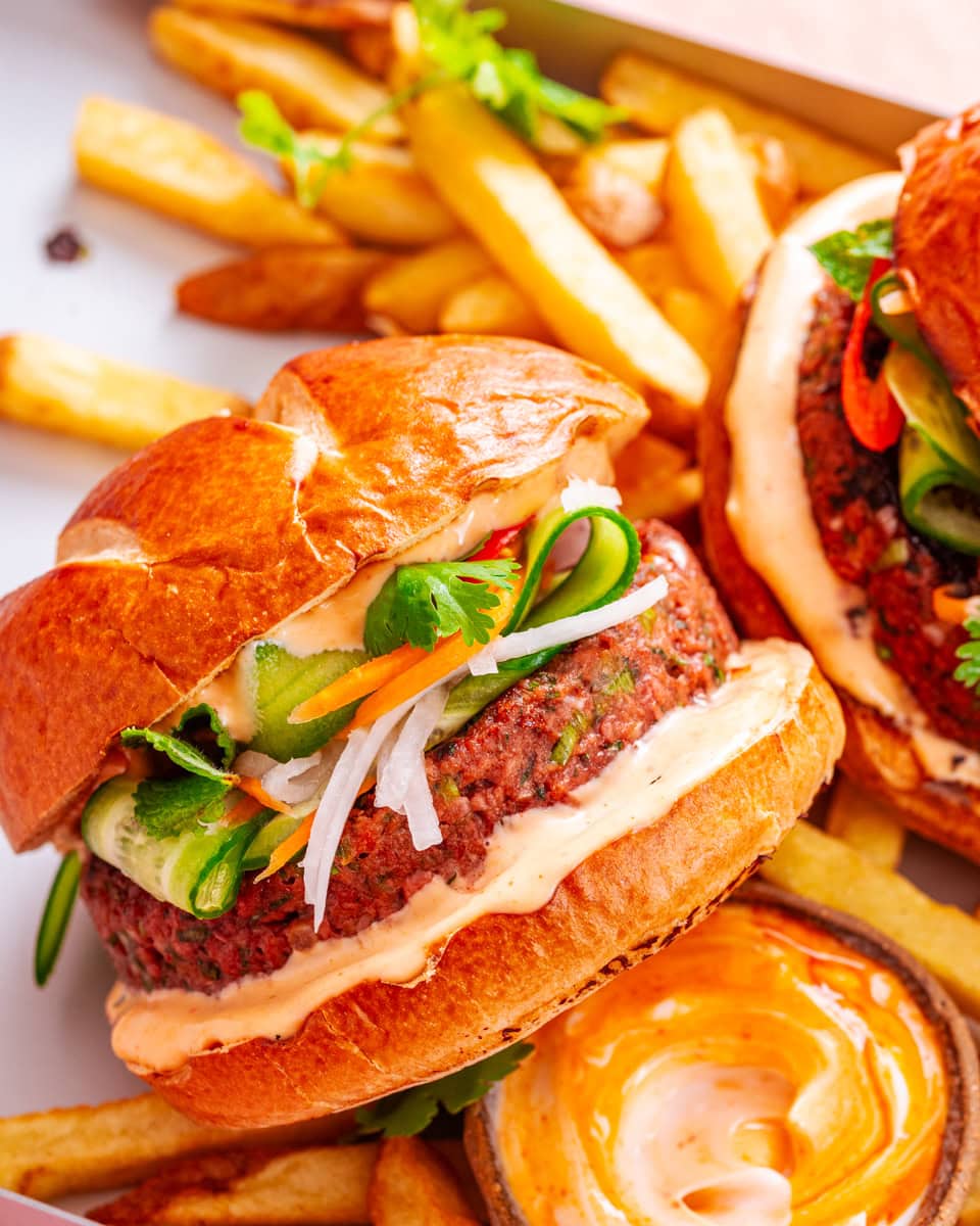 vegan banh mi burger