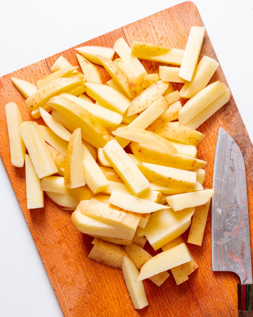 chopped potatoes