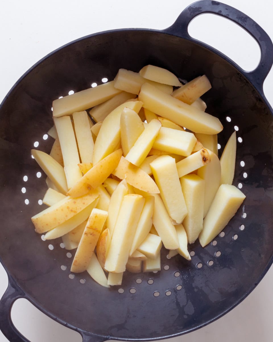 steaming potatoes