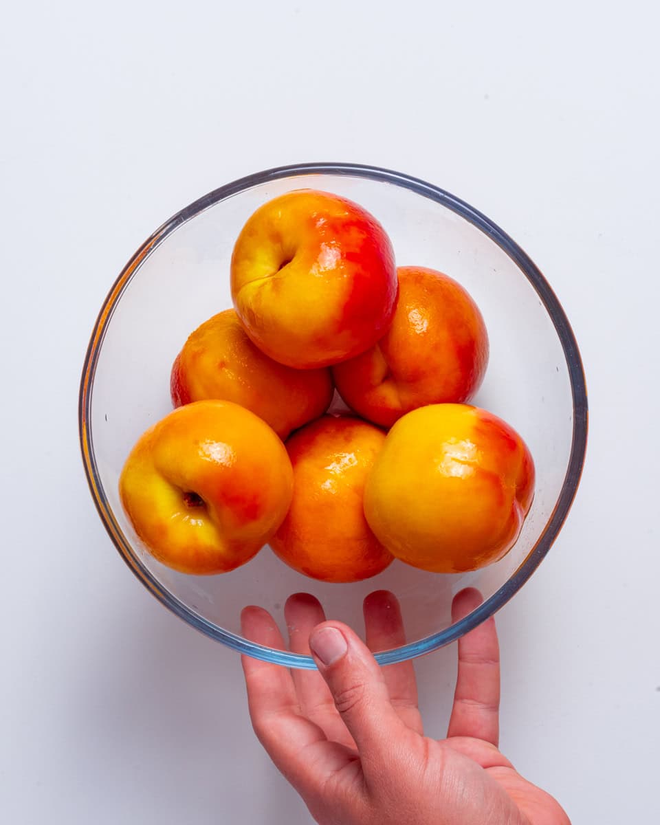 peeled peaches