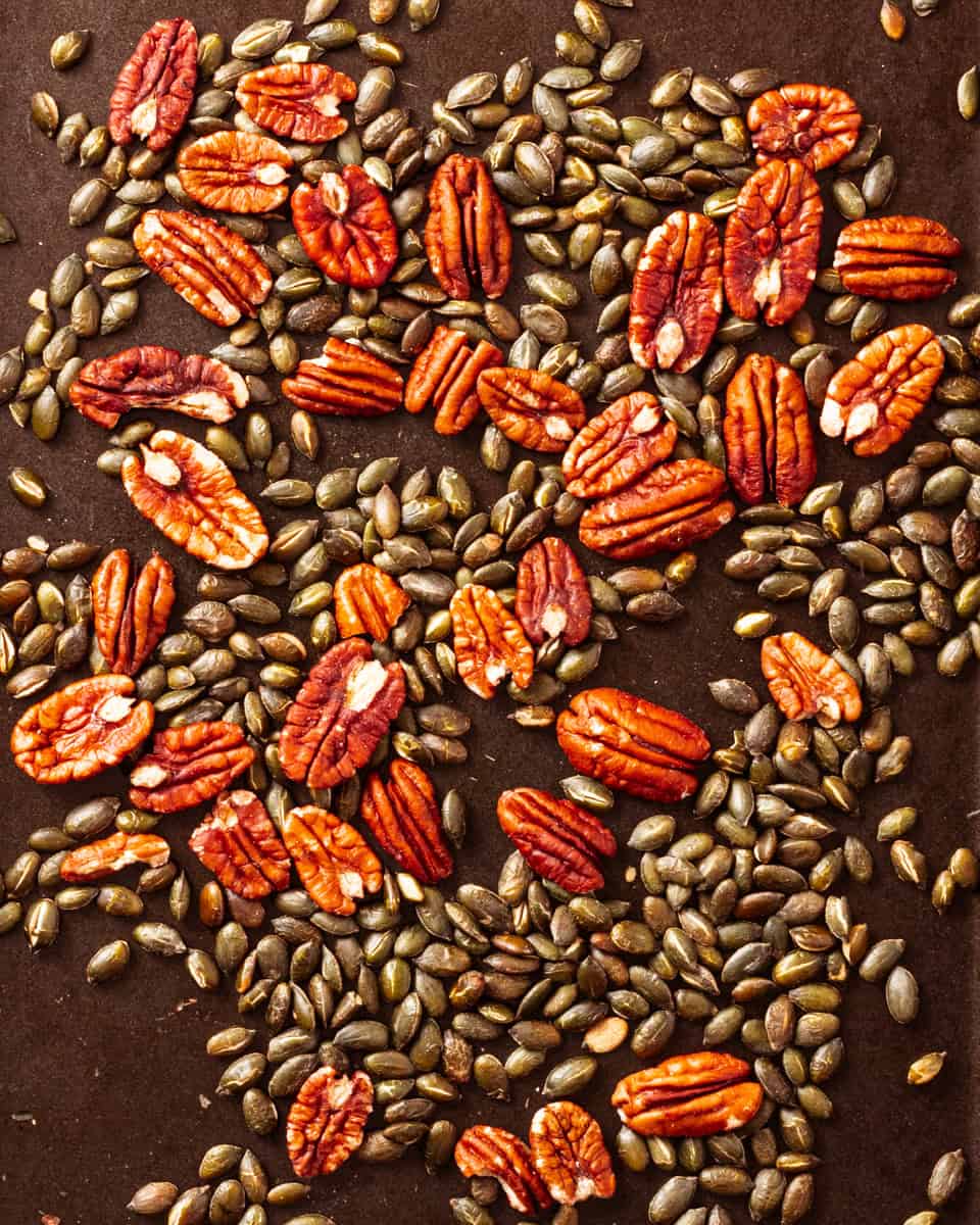 toasted pecans and pumpkin seeds