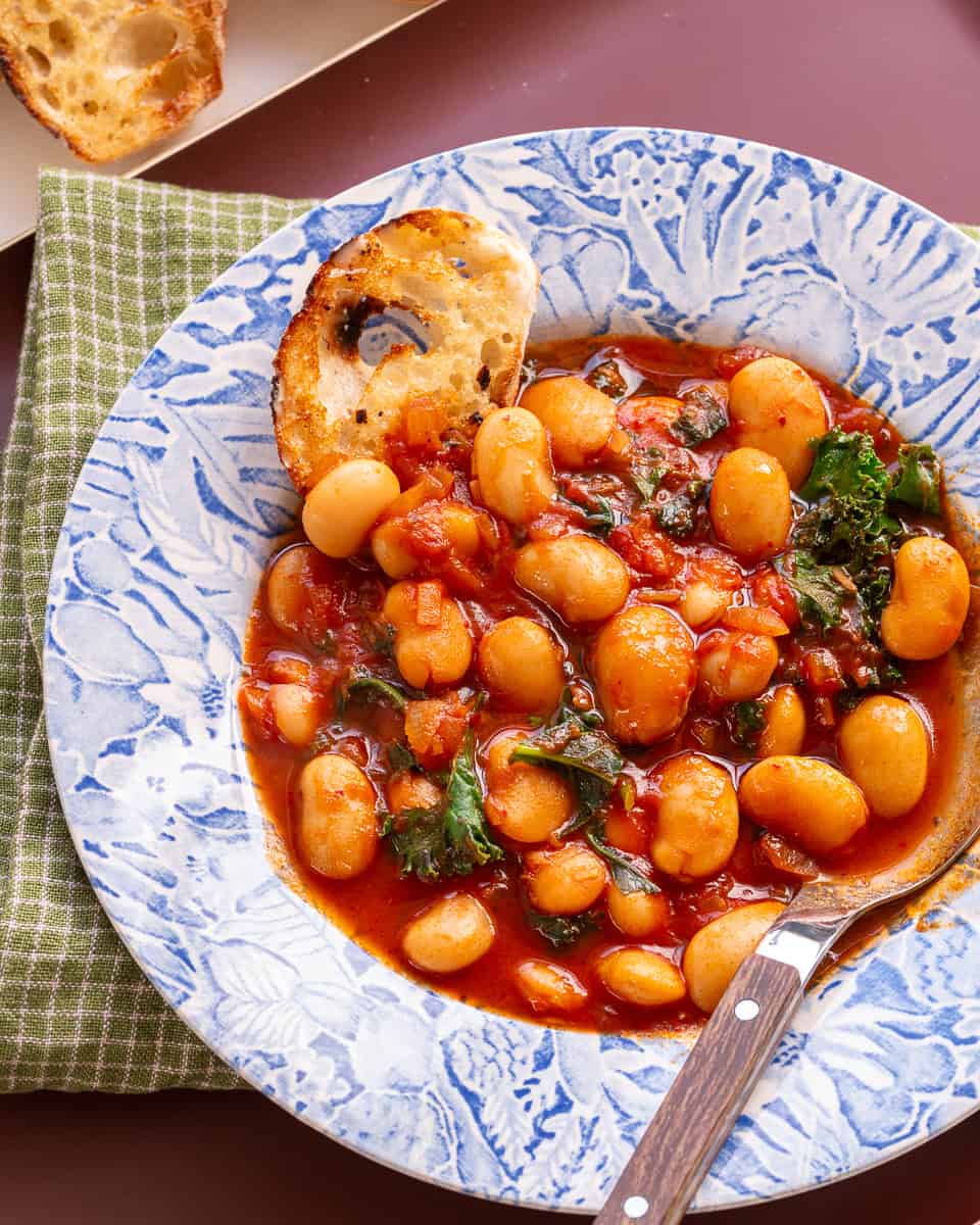 A bowl of vegan butter bean stew
