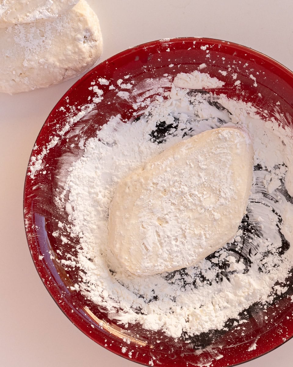 Tofu cutlet in cornstarch