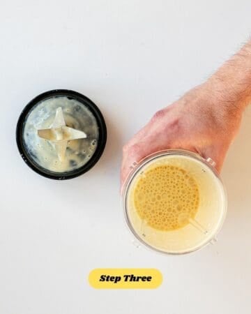 Step three of the recipe, blending the sauce