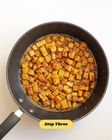 Step three of this recipe: Combine in the frying pan